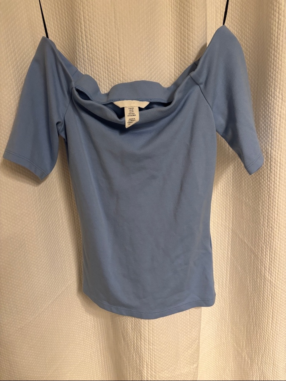 H&M Light Blue Off-Shoulder Crop Top
